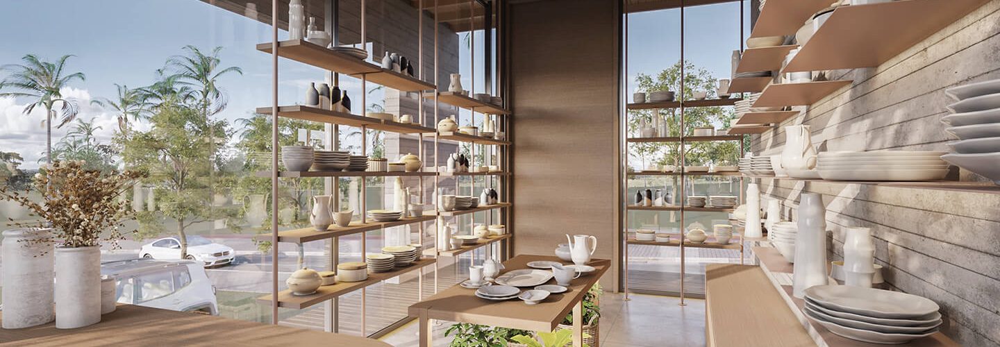 Perspectiva artística do espaço gourmet