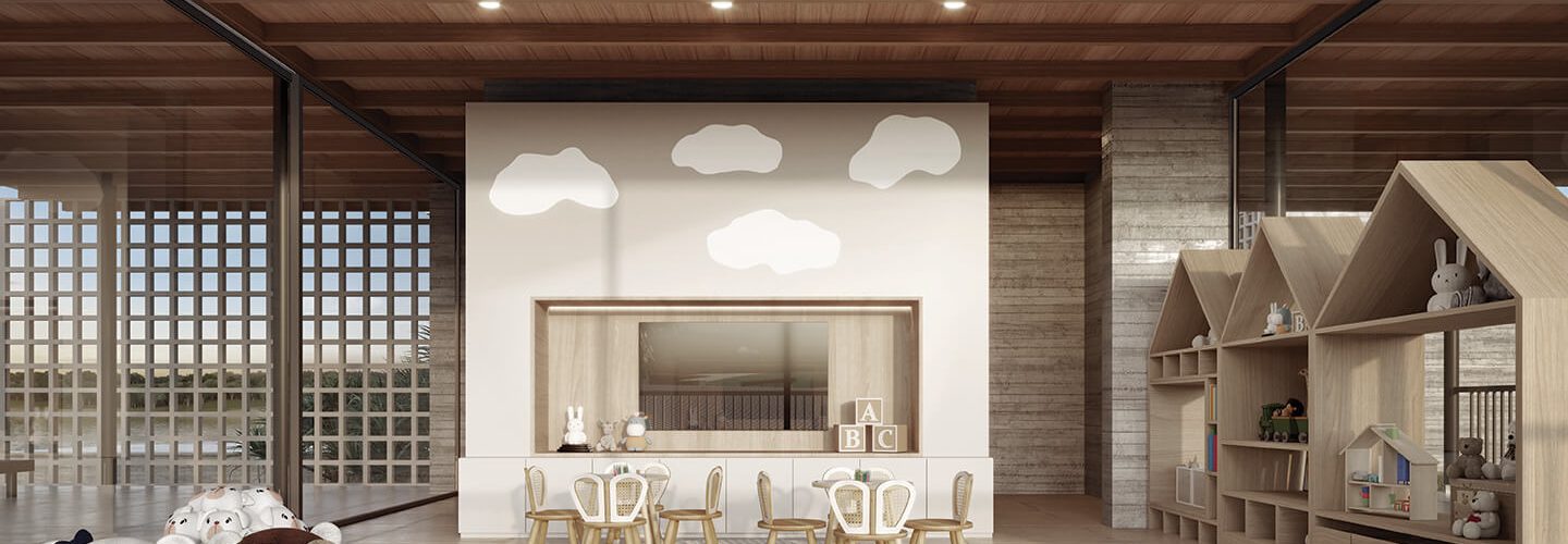 Perspectiva artística do espaço kids