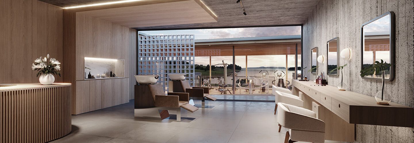 Perspectiva artística do salão de beleza