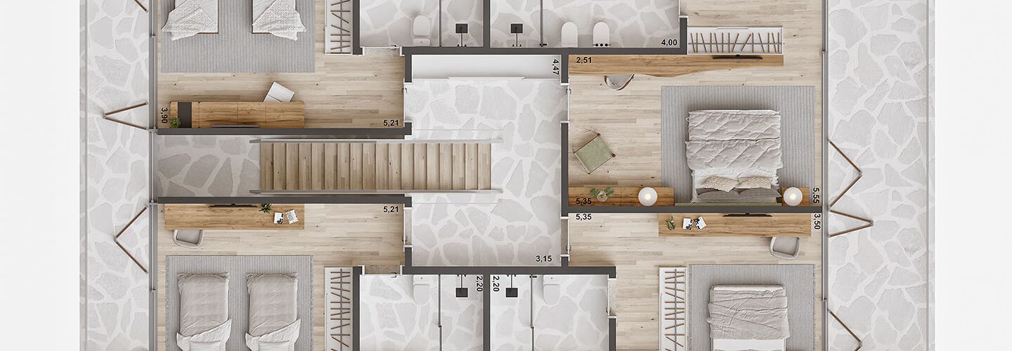 Planta do 1º pavimento suíte master padrão